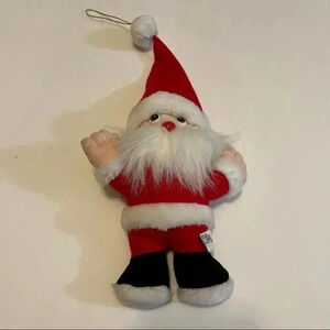 Vintage Nadel & Sons Stuffed Plush Santa Doll Christmas Hanging Decoration